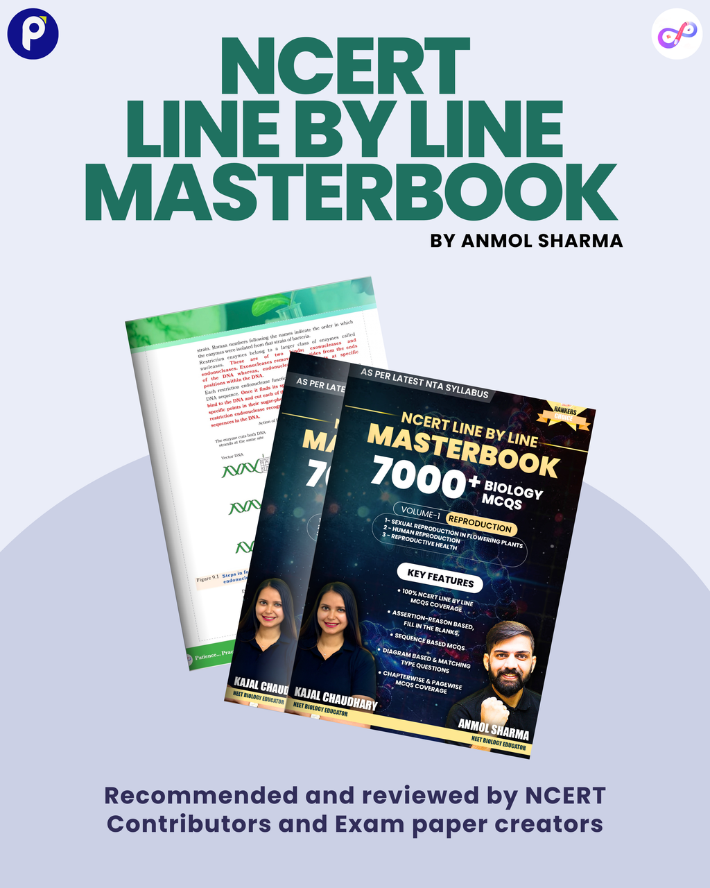 Class 11th & 12th Biology Combo – NCERT Line-by-Line Masterbook Pack of 10