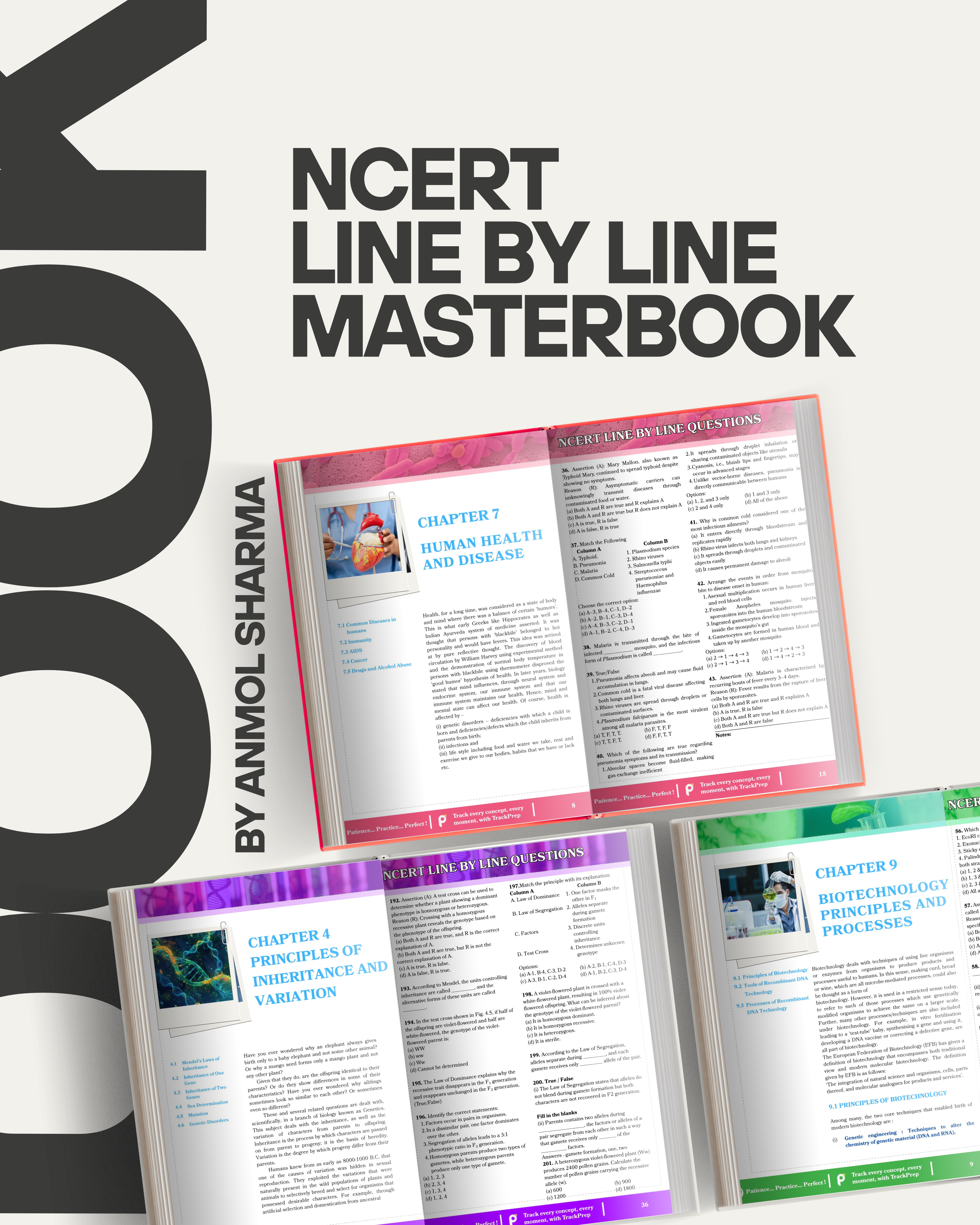 Class 11th & 12th Biology Combo – NCERT Line-by-Line Masterbook Pack of 10