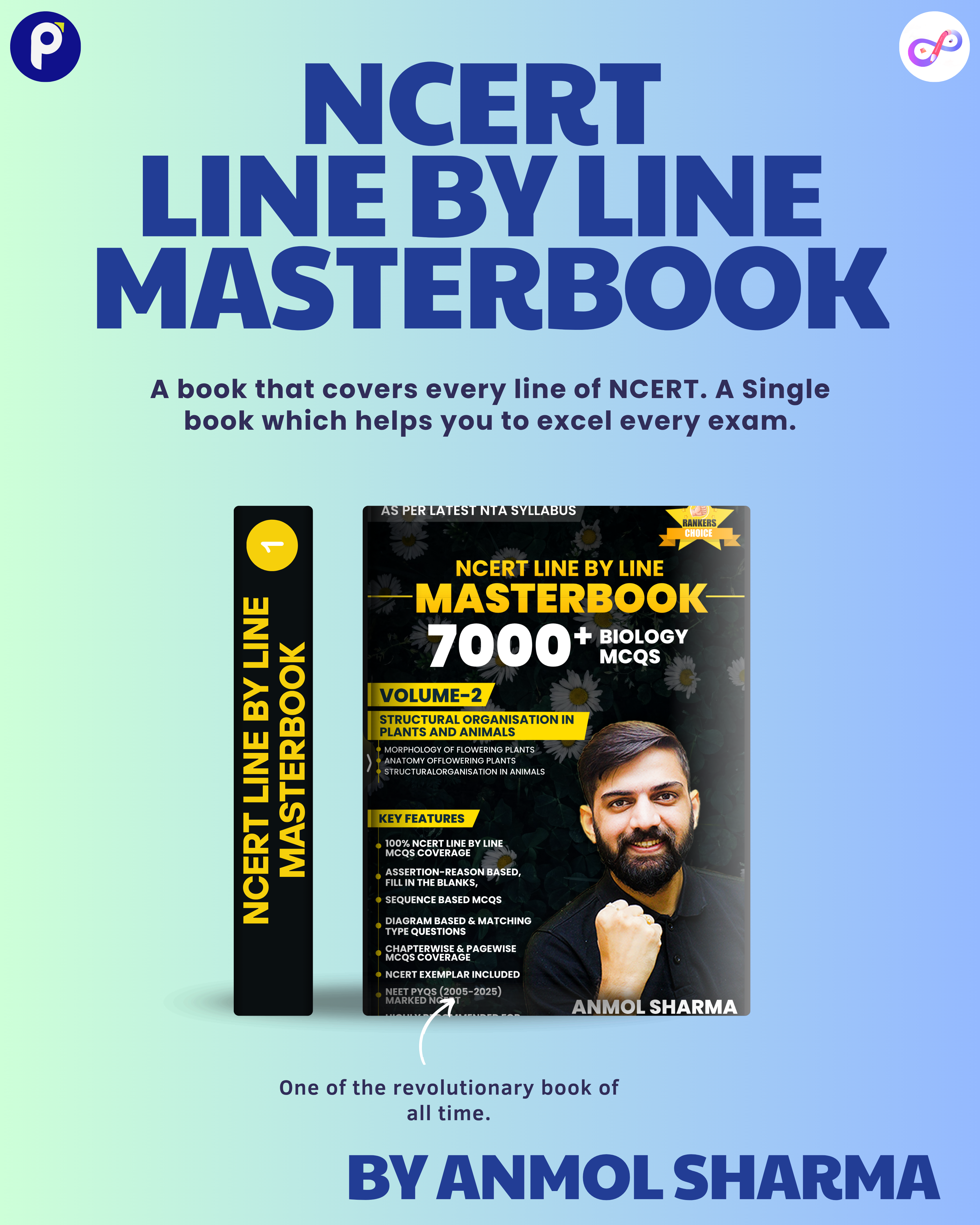 Class 11 Biology – NCERT Line-by-Line Masterbook Pack of 5